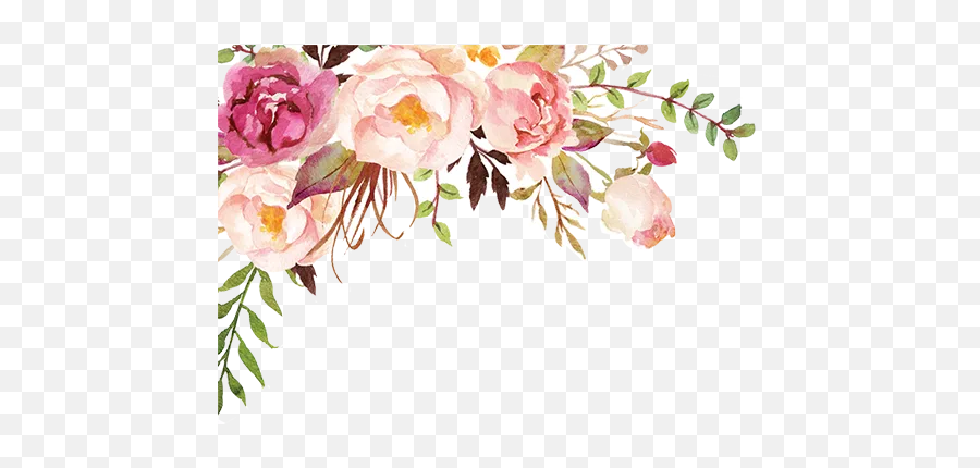 Watercolor Transparent Background Corner Photos Download Jpg - Transparent Flowers In Corner Emoji,Emoji Borders