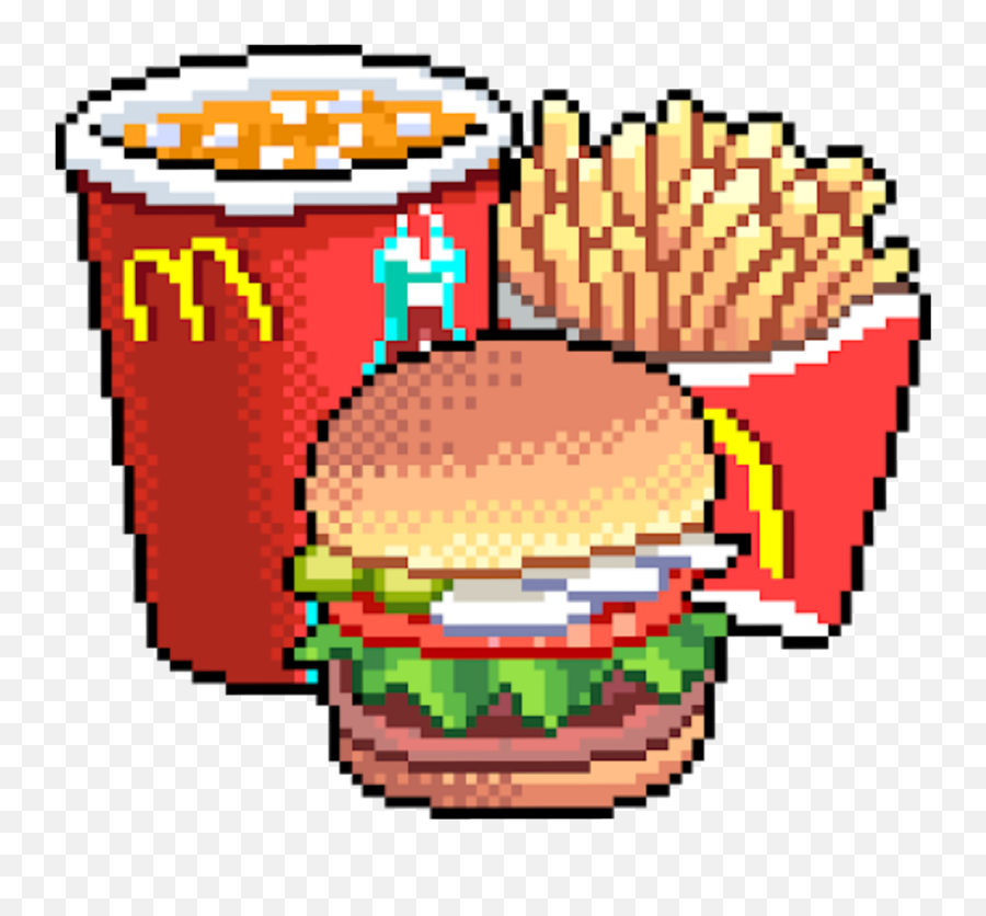 Pixel Art Portable Network Graphics Food - Pixel Fastfood Transparent Emoji,Cheeseburger Emoji