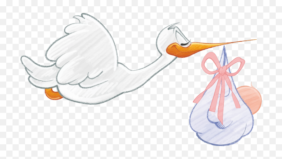 Png Stork Carrying Baby Girl - Baby Stork Png Emoji,Stork Emoji
