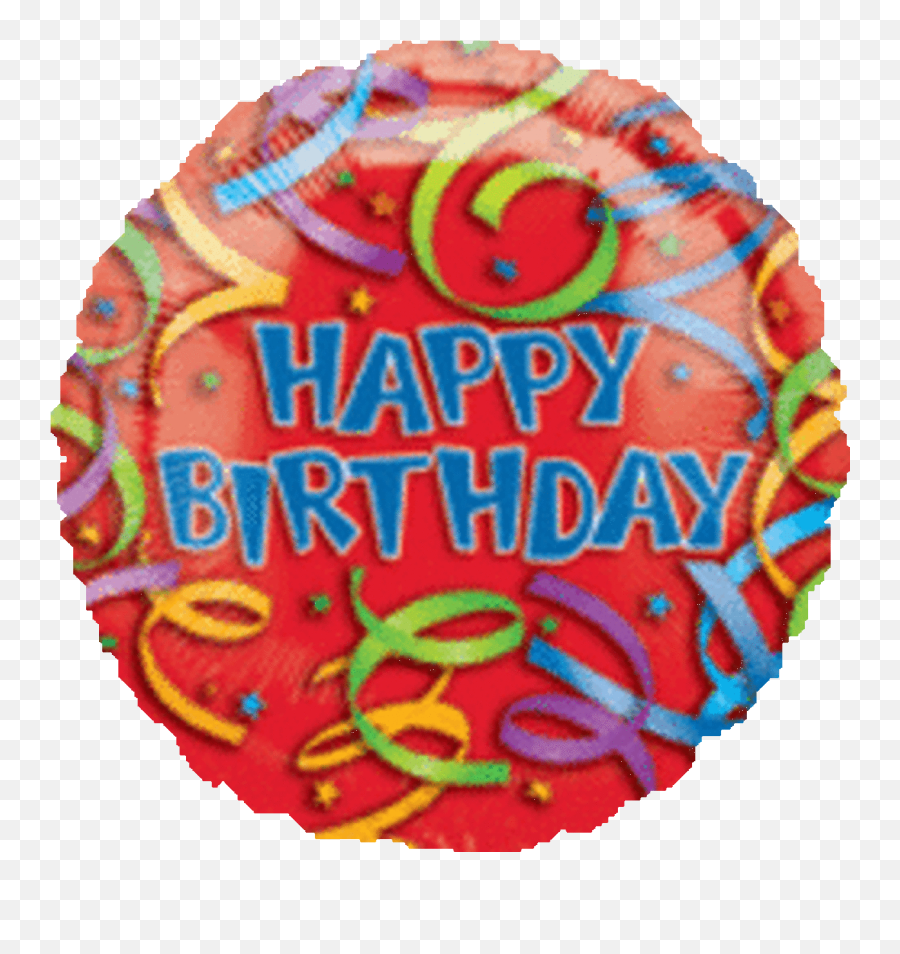 18 Happy Birthday Streamers Mylar Balloon - Transparent Red Balloon With Happy Birthday Emoji,Happy Birthday Emoji Texts