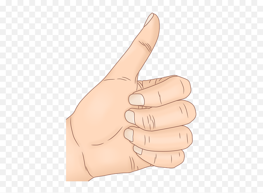 Thumbs Up Hand Nail - Sign Language Emoji,Middle Emoji