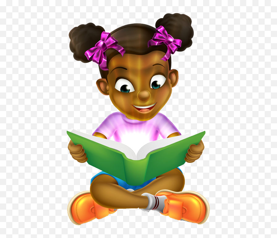 Girl Reading Book Clipart - Full Size Clipart 2082481 Young Black Girl Cartoon Emoji,Emoji Reading A Book