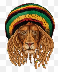 Download Rastafari Judah Of T - Shirt Lion Hat Clipart Png Leão De Judá Rastafari Emoji,Lion Emoticon