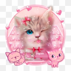 Lovely Adorable Cat Keyboard Theme - Vector Emoji