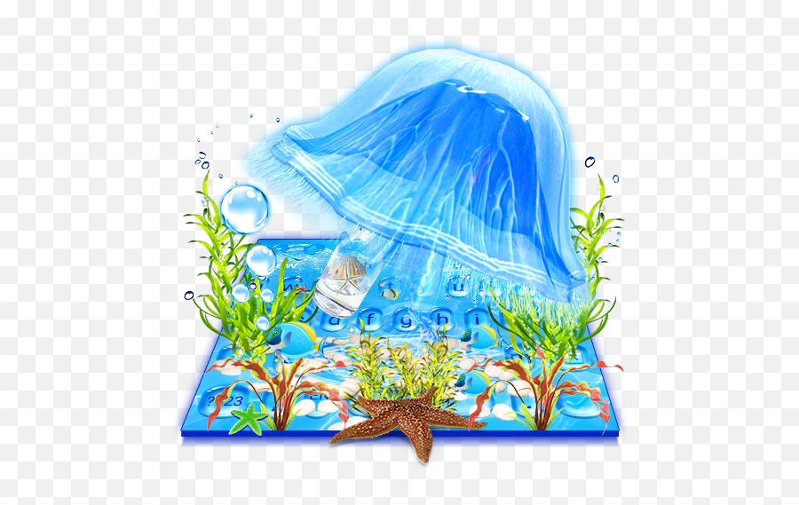 Blue Underwater Jellyfish Keyboard Theme U2013 Apps On Google Play - Aquarium Decor Emoji,Jellyfish Emoji