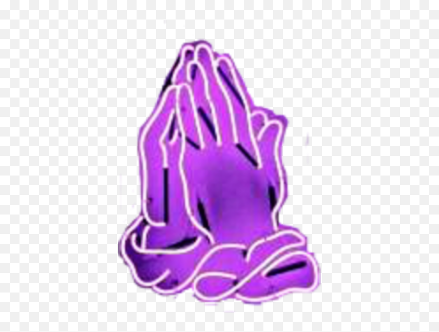 Praying Hands Sticker By Johnbamahall1 - Angelique Purple Aesthetic Emoji,Praying Hands Emoji Png