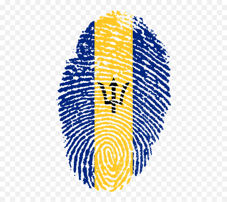 Barbados Flag Fingerprint - Barbados Flag Fingerprint Emoji,Barbados Flag Emoji
