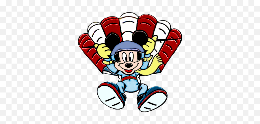 Mickey Mouse As He Parachute Glides - Cartoon Emoji,Skydiving Emoji