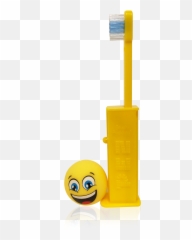 Brush Buddies Pez Poppin Emoji Happy Face Toothbrush - Smiley,Toothbrush Emoji