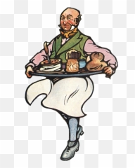 Waiter Man Vintage Retro - Cartoon Emoji