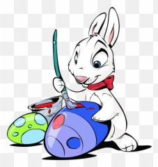 Photos Of Easter Bunnies Free Download On Clipartmag - Easter Bunny Painting Eggs Emoji,Easter Bunny Emoji