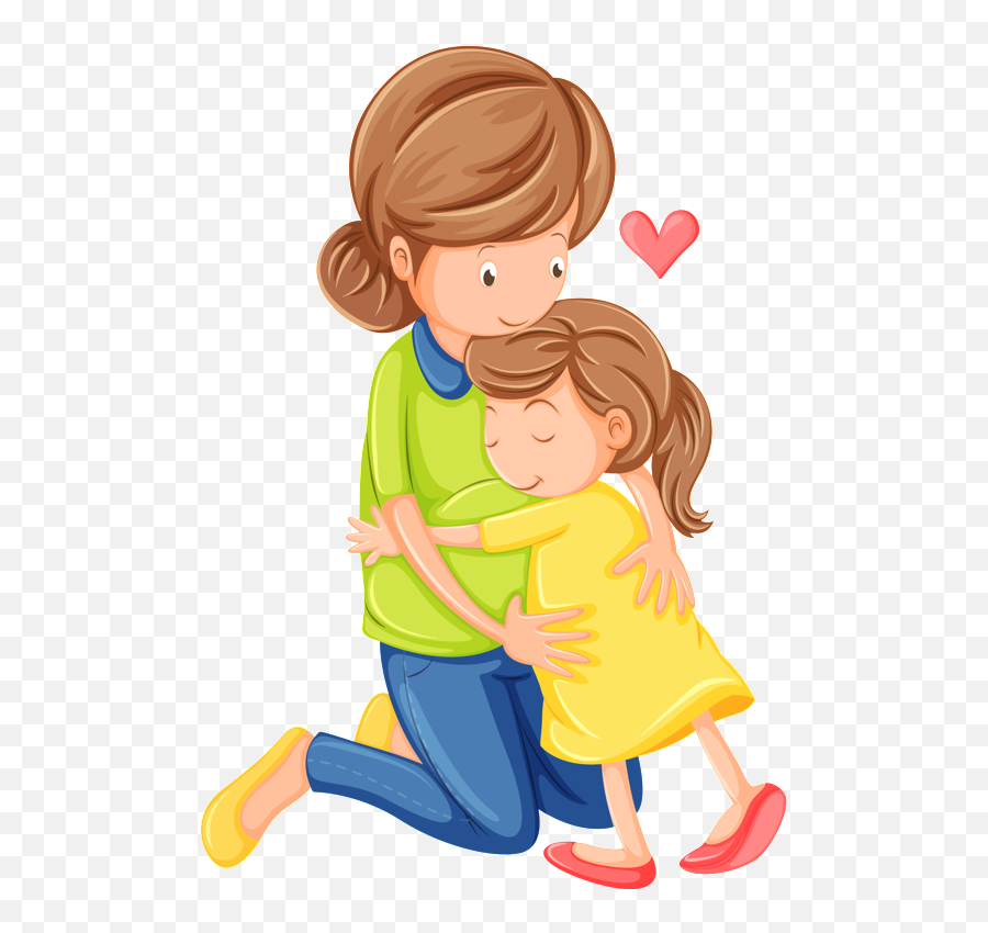 Kiss And Hug Clipart - Mom And Child Clipart Emoji,Emoji For Hugs