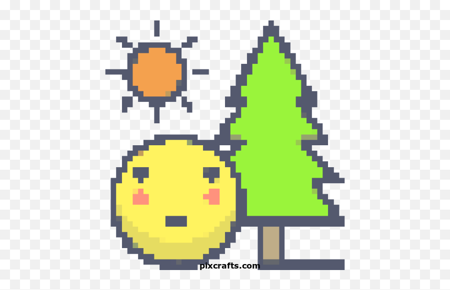 Smiley Pixel Art - 207 Easy Pixel Art To Print Rail Coffee Room Emoji,Forest Emoji