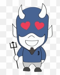Blue Devil Stickers - Cartoon Emoji