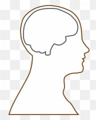 Head Outline Clipart - With Brain Emoji
