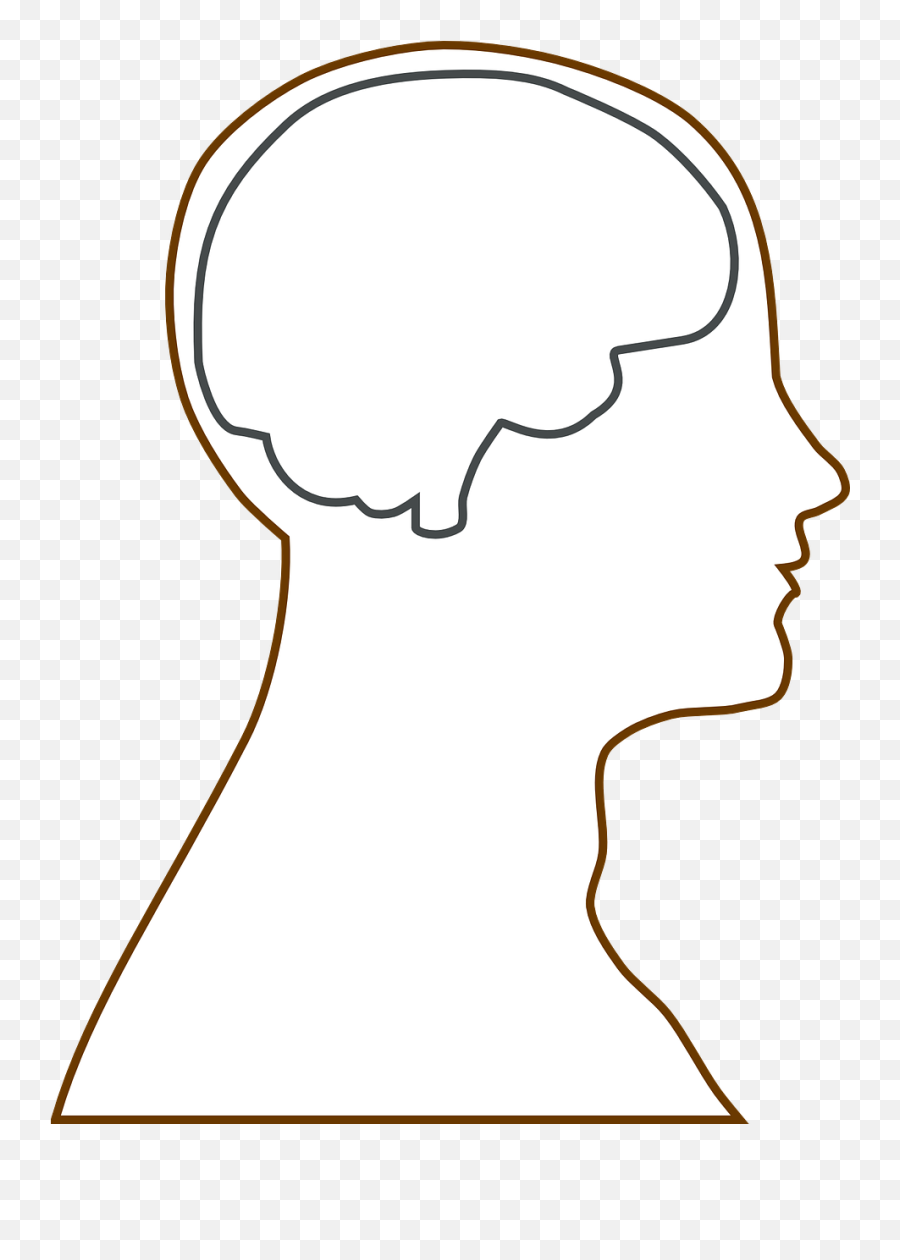 Head Outline Clipart - Head Outline With Brain Emoji,Brain Exploding Emoji