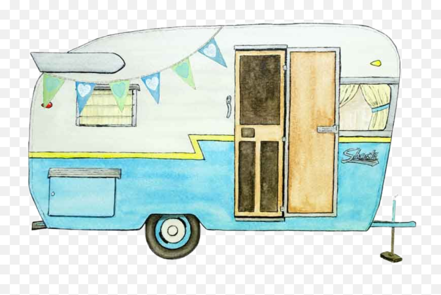 Camper Shasta Rv Tinyhouse Motorhome - Vintage Retro Camper Emoji,Camping Trailer Emoji
