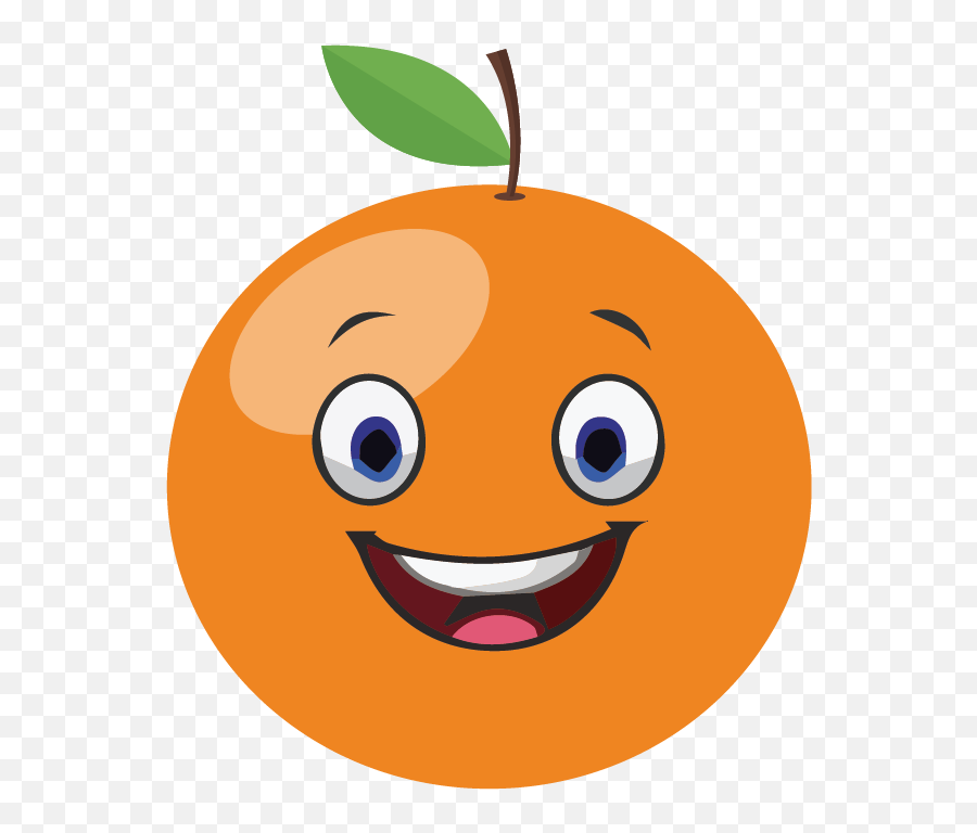 Fruit Expression Laugh Orange - Cartoon Emoji,Fruit Emoticon