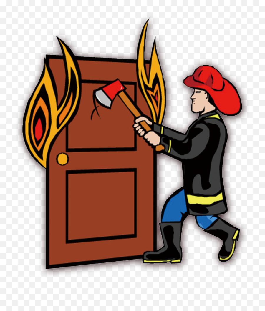 Firefighter Clipart Building Firefighter Building - Fireman Axe Door Emoji,Firefighter Emoji