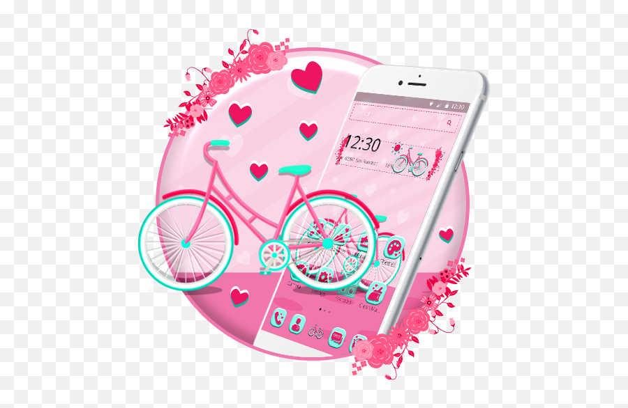 Cute Pink Bicycle Theme Live Wallpaper - Pink Hd Theme For Android Emoji,Snapchat Emoji Themes