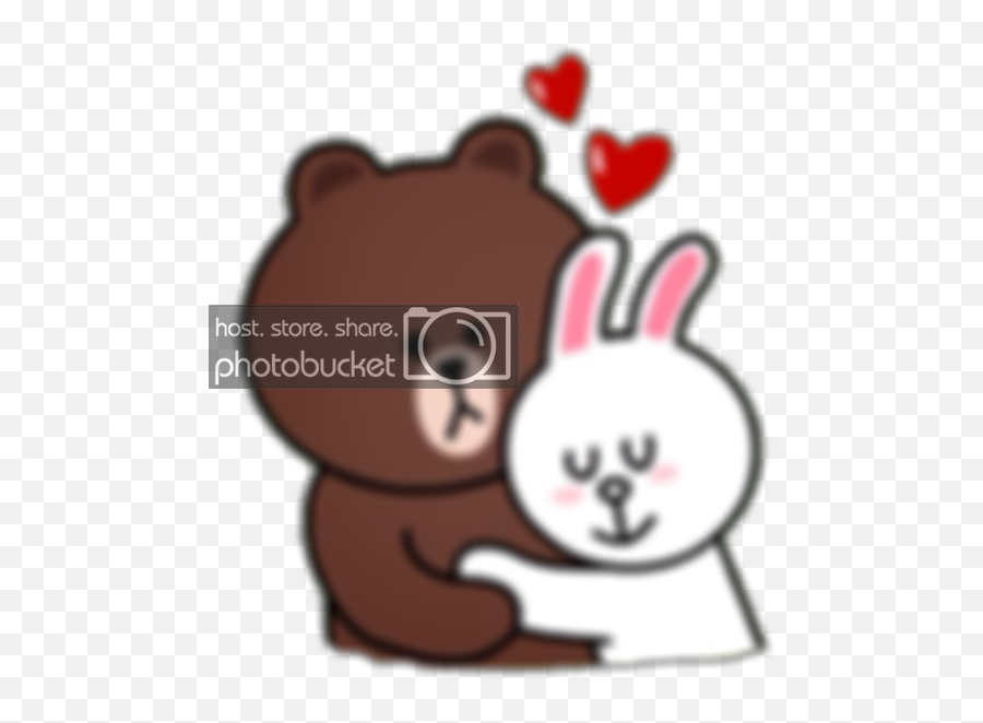 Brown Hug Cony Emoji,Cuddle Emoticons