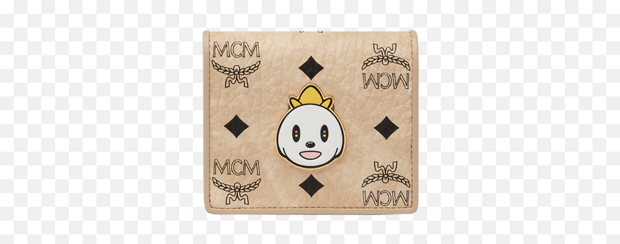 Mini Mcm X Eddie Kang Two Fold Wallet In Visetos Beige Mcm Be - Happy Emoji,Pencil Emoticon