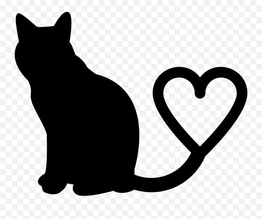 Svg Royalty Free Download Png Files - Silhouette Black And White Cat Clipart Emoji,Cat Paw Emoji