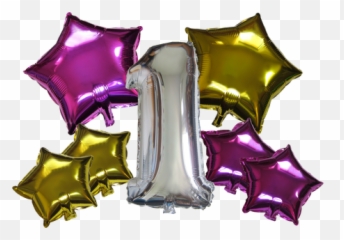 Mylar Balloons Gold Fuchsia - Illustration Emoji