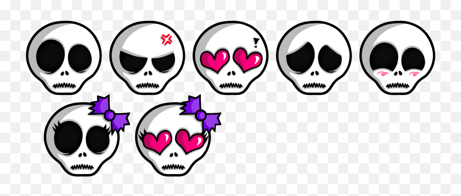 Emoticones De Calaveras - Clip Art Emoji,Emoticones Kawaii