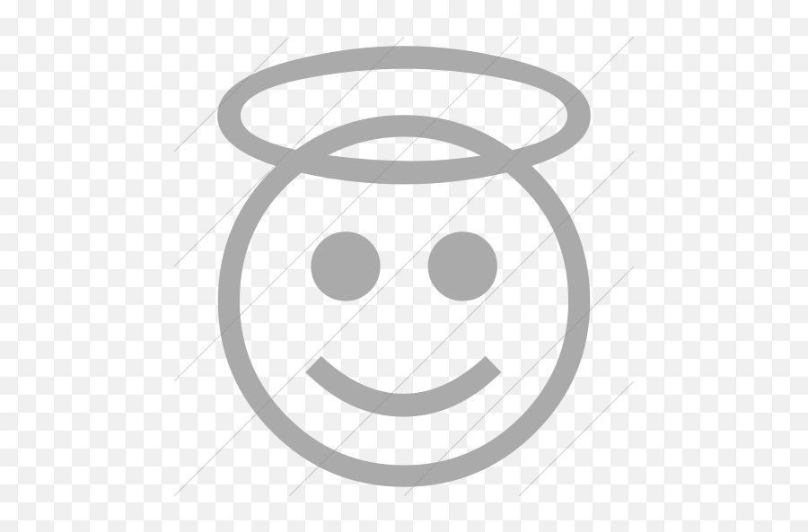 Gray Classic Emoticons Smiling Face - Emoji Black And White Simple,Halo Emoticons