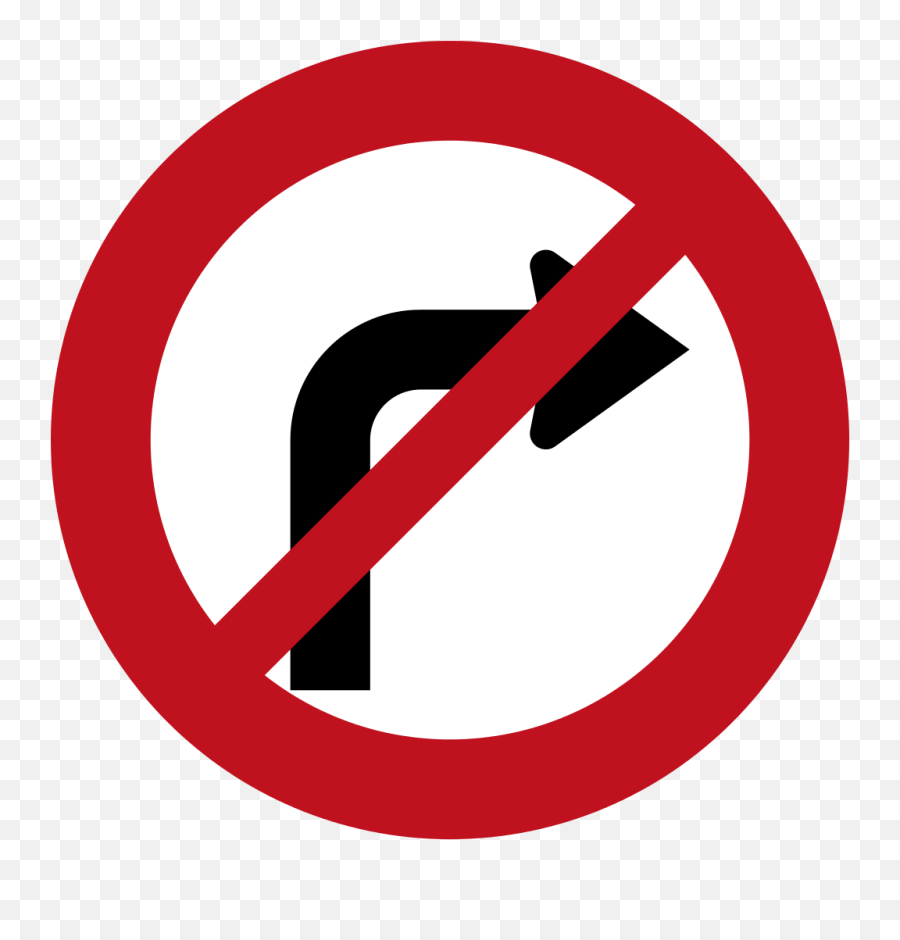 New Zealand Road Sign R3 - No Right Turn Road Sign Emoji,Sign Language Emoji Meanings
