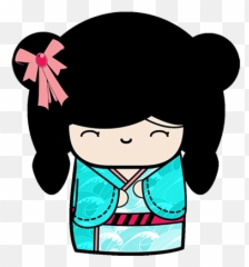 Kokeshi Animated Japanese Dolls - Clip Art Emoji