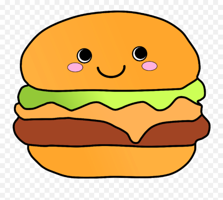 Hamburger Kawaii Emoji Cute Stickerfreetoedit Ftesticke - Clip Art,Kawaii Emoji