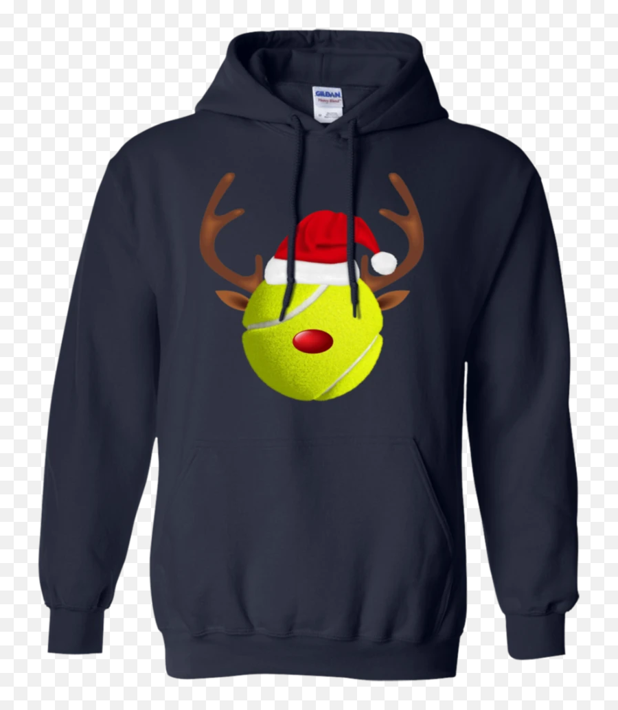 Tennis Reindeer And Wear Santa Hat Funny Merry Xmas Hoodie Emoji,Santa Emoticon