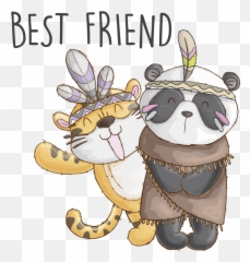 Cartoon panda u0026 tiger illustration wall - Oso Panda Dibujos Emoji