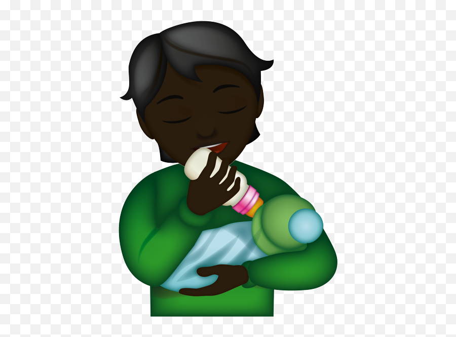 Feeding Gender Neutral Baby Newborn - Cartoon Emoji,Asian Person Emoji