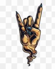 Sign Of The Horns Devil Hand Gesture Sticker - Devils Horns Emoji,Sign Of The Horns Emoji