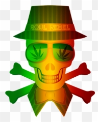 Rasta Weed Skull - Ganja Emoji