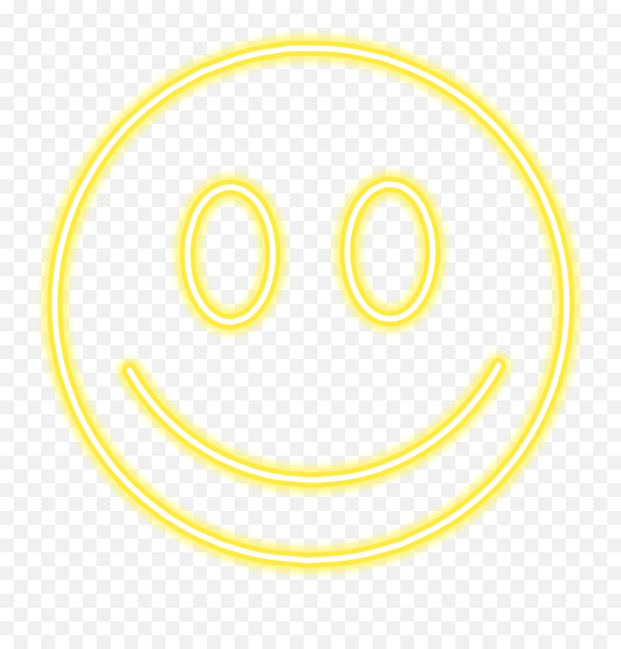 Emoji Smile Neon Yellow Sticker - Circle,Neon Emoji