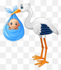 Stork Clipart Baby Illustration Stork - Cartoon Stork Carrying Baby Emoji,Stork Emoji