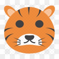 Tiger Face Icon Of Flat Style - Cartoon Emoji