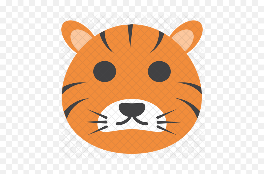 Tiger Face Icon Of Flat Style - Cartoon Emoji,Tiger Face Emoji