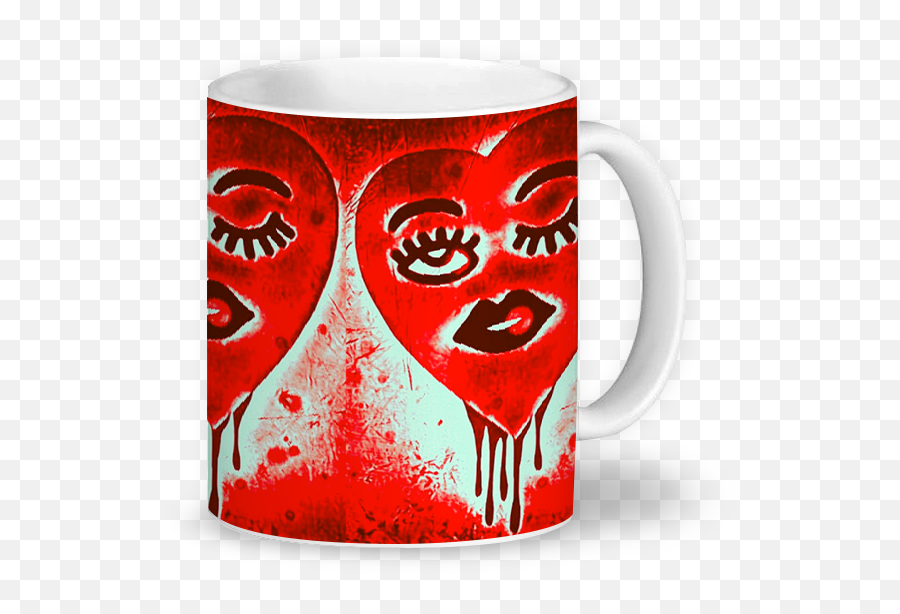 Caneca Coração Bombardeado De Baútil - Coffee Cup Emoji,Emoji Olhos