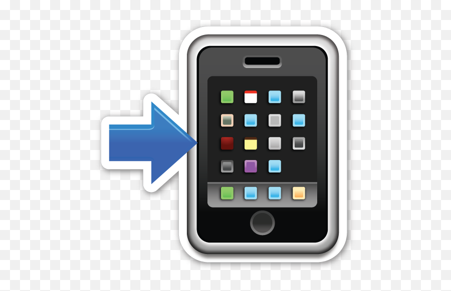 Mobile Phone With Rightwards Arrow At Left - Cell Phone Emoji Png,Phone Emojis