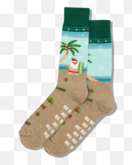 Menu0027s Surfing Santa Crew Socks U2013 Hotsox - Sock Emoji,Surfing Emoji