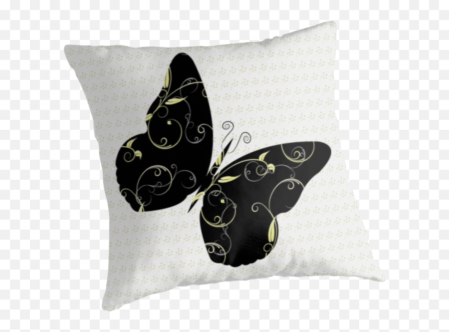 Gold Butterfly Design - Faze Clan Emoji,Black Santa Emoji Pillow