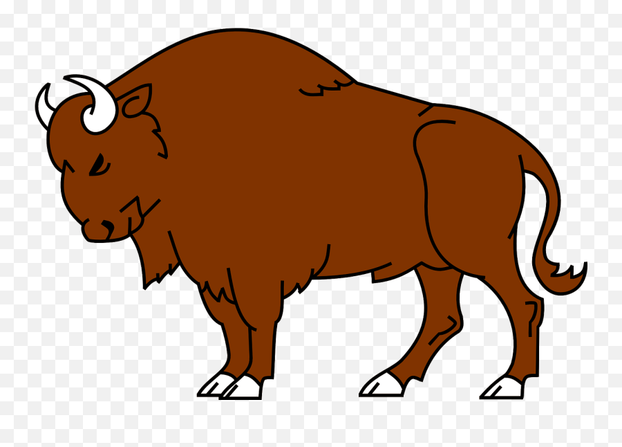 Bison Animal Wild Buffalo Wildlife - Bison Clipart Emoji,Native American Emoji Flag