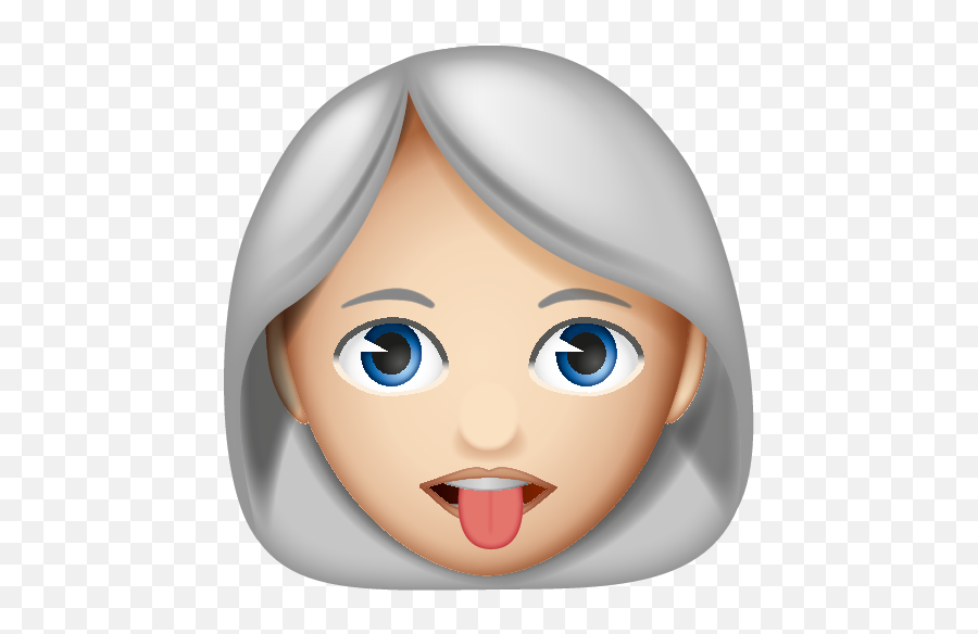 White Hair With Red Tongue - Mrs Santa Claus Emoji,Hair Emoji