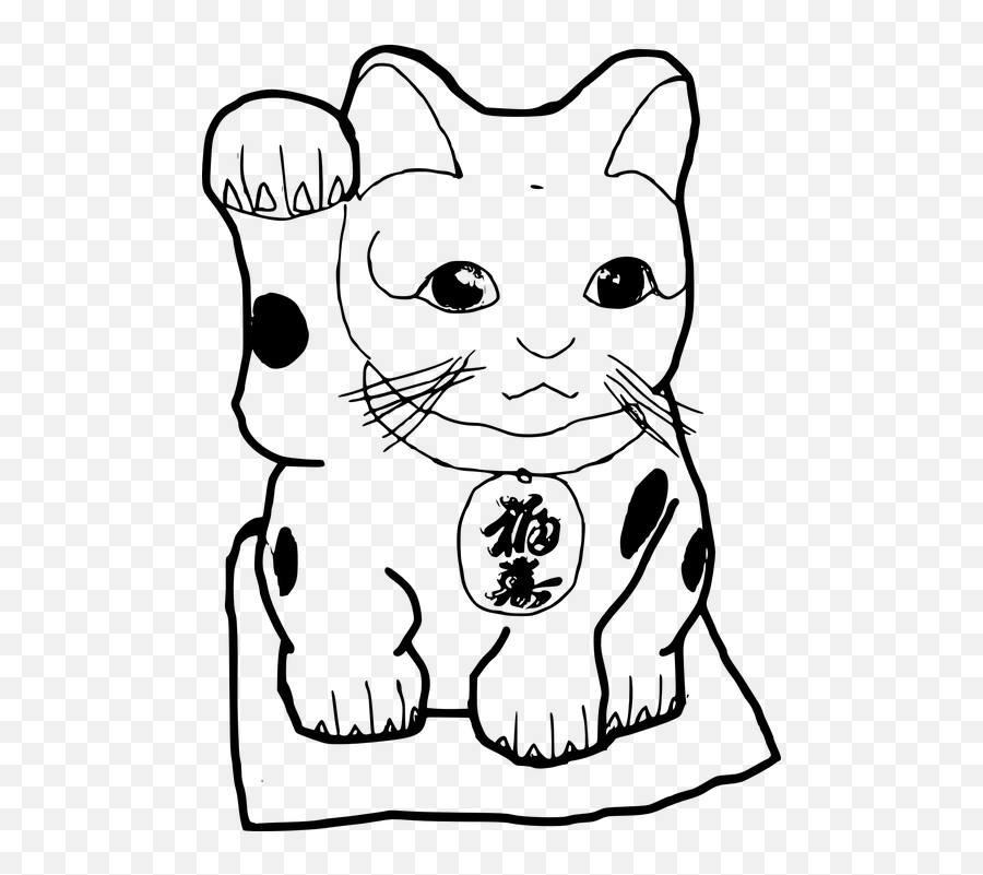 Free Superstition Cat Images - Lucky Cat Colouring Page Emoji,Lightning Emoji