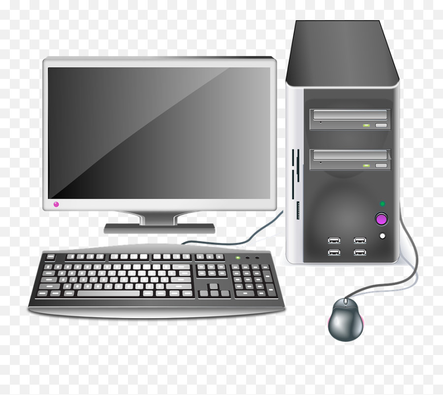Computer Desktop Workstation - Clip Art Computer Set Emoji,Emoji On Computer Keyboard